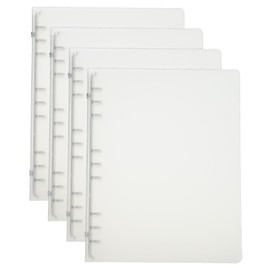 PATIKIL B5 Binder Cover, 4 Pcs PP 9 Ring Loose Leaf Binder Protector Round Ring Binder Cover Refillable Notebook Thickened Frosted Binder for Meeting Notebook Folder, Transparent