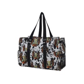 NGIL Utility Water Resistant Tote Bag, Top Zipper Closure, Perfect Gifts for Working Women, Nurses, Gym bag (Horseshoe- Balck)