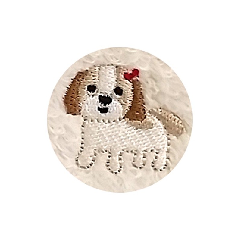 No-twist Pile Hand Towel with Cute Dog Embroidery (Shih Tzu)