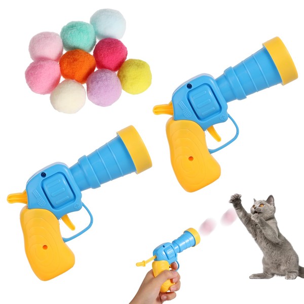 lasuroa 2pcs Cat Toy Balls Launcher, Interactive Cat Toy Ball