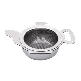 HealthAndYoga™ Stainless Steel Tea Strainer with a Utility Cup - Elegant Kettle design