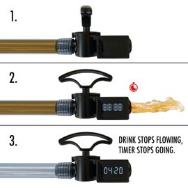 Chug Buddy Timer Beer Bong, Drink Speed Beer Funnel with Hose, Drinking Funnel Valve, Bachelor Party Games, College Party, Drinking Games