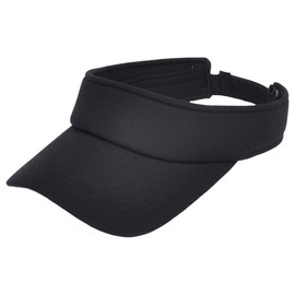 White Fang CA541 Women's Visor, Sun Visor, Plain, Hat, Stylish, Simple, Brim Length Cap, Black