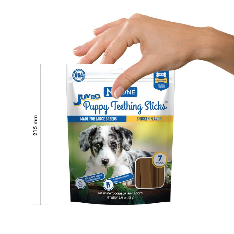 N-Bone Jumbo Puppy Teething Sticks Chicken Flavor Dog Treats, 7.28-oz