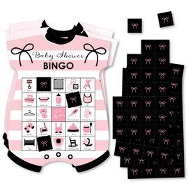 Big Dot of Happiness Paris, Ooh La La - Picture Bingo Cards and Markers - Paris Themed Baby Shower Shaped Bingo Game - Set of 18
