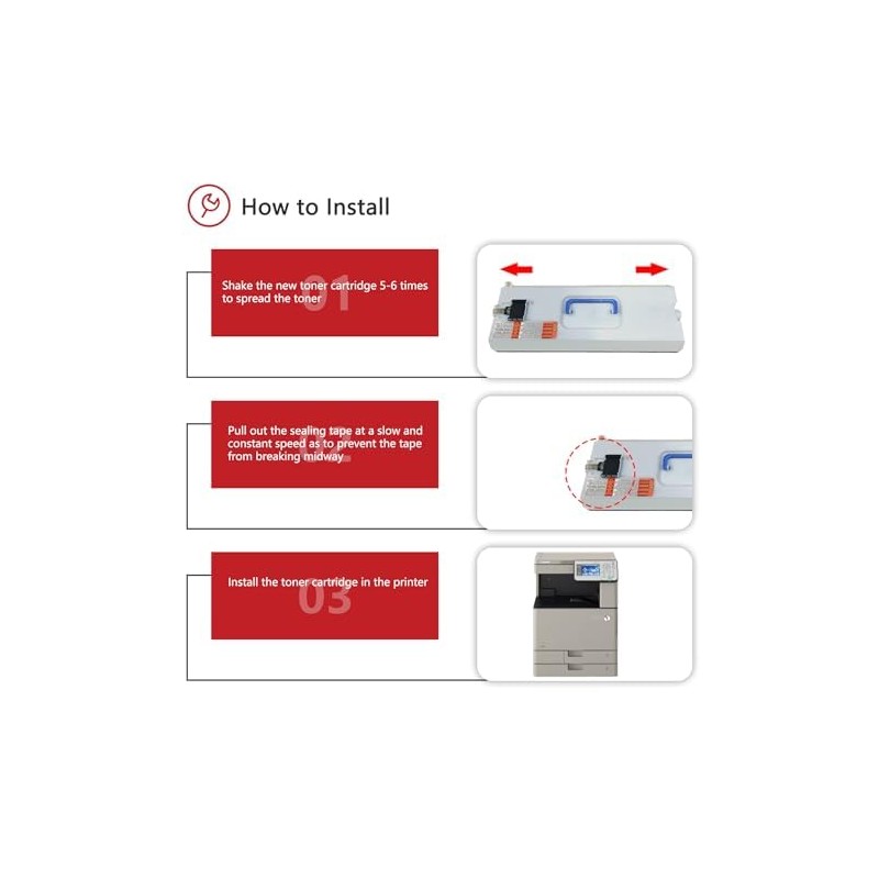 PTONPR WT-202 High-Capacity Waste Toner Box 1-Pack Replacement for Canon