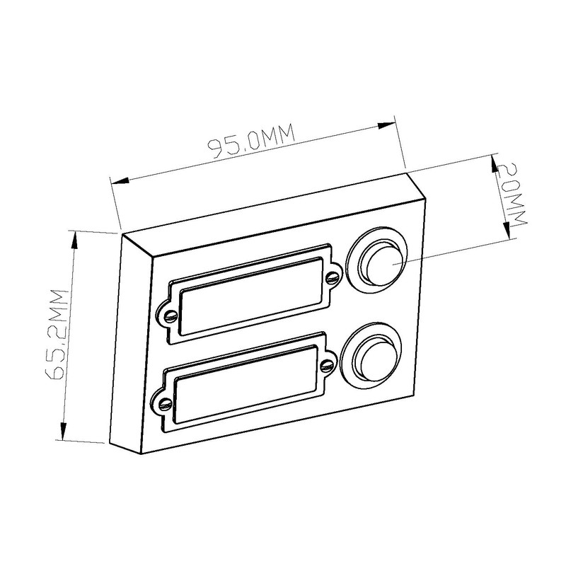 Huber Doorbell Polycarbonate Dual Surface Mount Rectangular Real Metal and