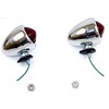 2X Superior Dixie 12V Chrome Bullet Style Red Marker Light