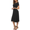 EXCHIC Women's Short Sleeve Round Neck Waisted Slim Summer Midi