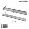 Naiture Brushed Stainless Steel 18" Rosa Linear Shower Drain