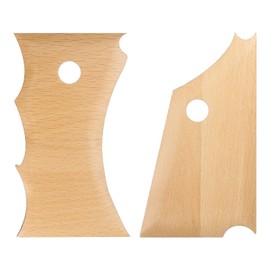 HARFINGTON 2pcs Pottery Ribs Trimming Tools Beech Pottery Profile Foot Big Wave Shaper Design Texture Rib Beech Wood for Carving Ceramics Clay