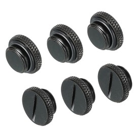 MECCANIXITY Computer Water Cooling Plug Fitting G1/4" Black for PC Water Cooling Systems with O-Ring Pack of 6