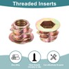 sourcing map 100Pcs Threaded Inserts, M6-1x8 Zinc Alloy Hex-Flanged Nut