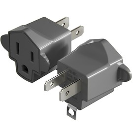 2 Prong to 3 Prong Outlet Adapter, SUPERDANNY ETL Listed 3-2 Prong Adapter, Fire-Retardant (392℉) PBT Material, Heavy Duty Wall Plug Adapter for Old Homes, Travel to Japan, and Industrial Use, 2-Pack