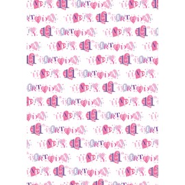 2 Sheets + 2 Gift Tags Heart Design 11th Birthday Pink Female Wrapping Paper Age 11 Birthday Gift Wrap Paper Pink Female (PA)