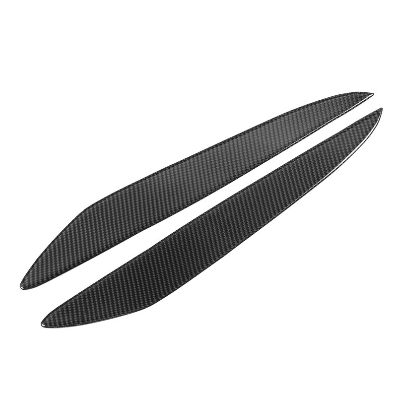 2pcs Carbon Fiber Headlight Eyebrow Eyelid Cover Wear Resistant Fit
