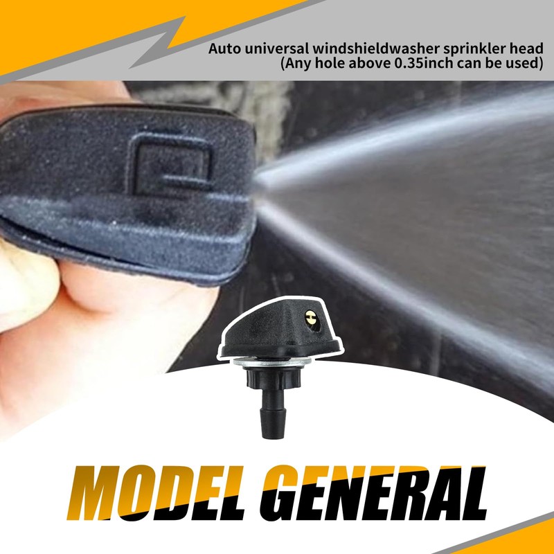Flygun Pack-2 Car Wiper Nozzles, 0.31" Front Windshield Washer, Single