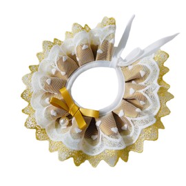 Gold Pet Lace Collar Dog Cat Collar Lace Pet Scarf for Puppy Cat Costume Supplies, M