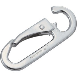 TRUSCO(トラスコ) スナップフック ステンレス製 D型 線径Φ5.5X開口7mm 2個 TSF-5D