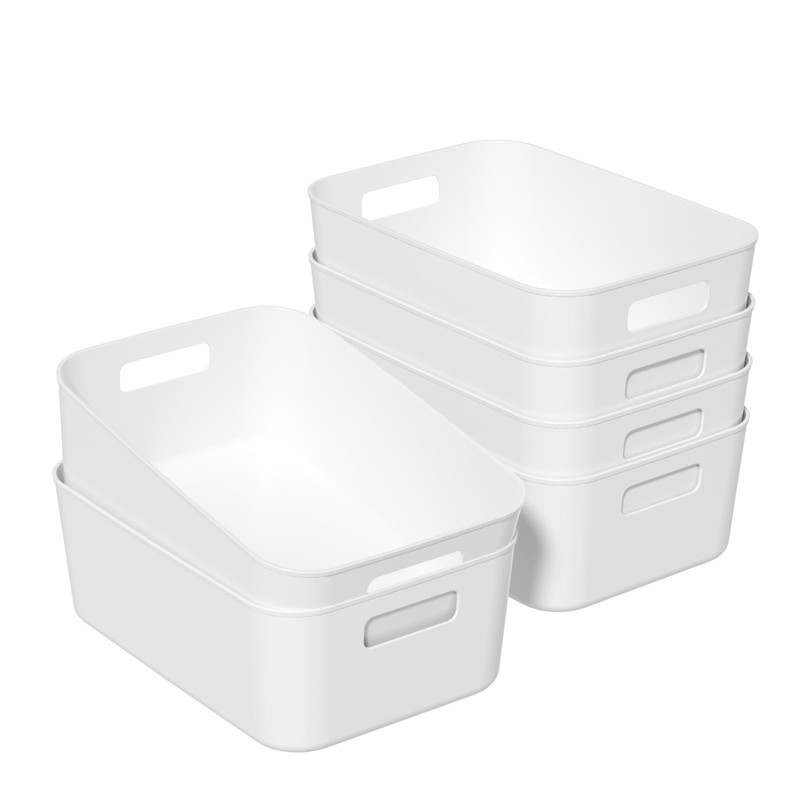 Dehouse Pack for 6 Plastic Storage Bins, Versatile Kitchen Pantry