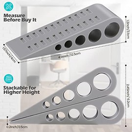 Tuanse Paquete de 12 topes de goma para la parte inferior de la puerta, cuña con soporte, tope de puerta resistente para el hogar, oficina, dormitorio