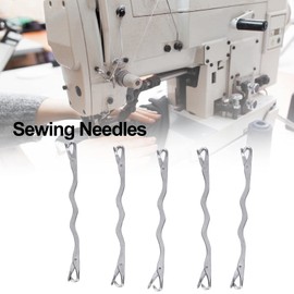 GBSCLOVER Latch Hook Tool 5Pcs, Stable Stainless Steel Crochet Hook with Latch, Portable Knitting Machine Needle, Easy to Use Suitable for Sewing Sweater, Coat, Hat, Socks, Scarf