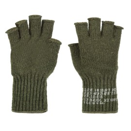 Fingerless Wool Glove Military GI Govt Issue (OD Green)