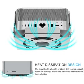 IFCASE Heat Dissipation Design Anti-Scratch Inner Aluminum Under Desk, Wall, Vesa Mount for Mac Studio M4 M3 M2 M1 Max/Ultra (Silver)