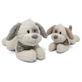 Landahl & Baumann Extra Cuddly Plush Dog Cuddly Toy 31 cm with Neckerchief with Textured Plush Stuffed Toy