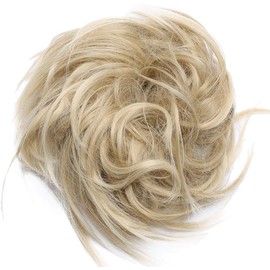 New Tousled Synthetic Hair Bun Hairpiece Scrunchies Elastic Updo Instant Ponytail Messy Wig Hair Donut Fashionable Hair Bun - Ash Blonde & Bleach Blonde