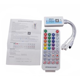Bluetooth Controller SP611E LED Strip Light Controller with 38 Buttons IR Remote Control for WS2811 WS2812B RGB LED 3-Pin Strip LED Strip Smart Phone App Control for iOS and Android