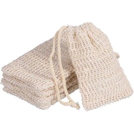 Triko Bolsa de Jabón de Sisal Natural, Juego de 5 Bolsas Exfoliantes para Jabón, Bolsa de Malla para Hacer Espuma, Secar y Limpiar en Ducha (3.5 x 5.5 in)