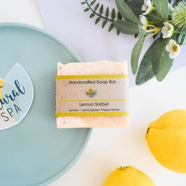 Soap Bar - Lemon Sorbet - Plastic Free - Vegan - Palm Free Handmade In Devon, Uk