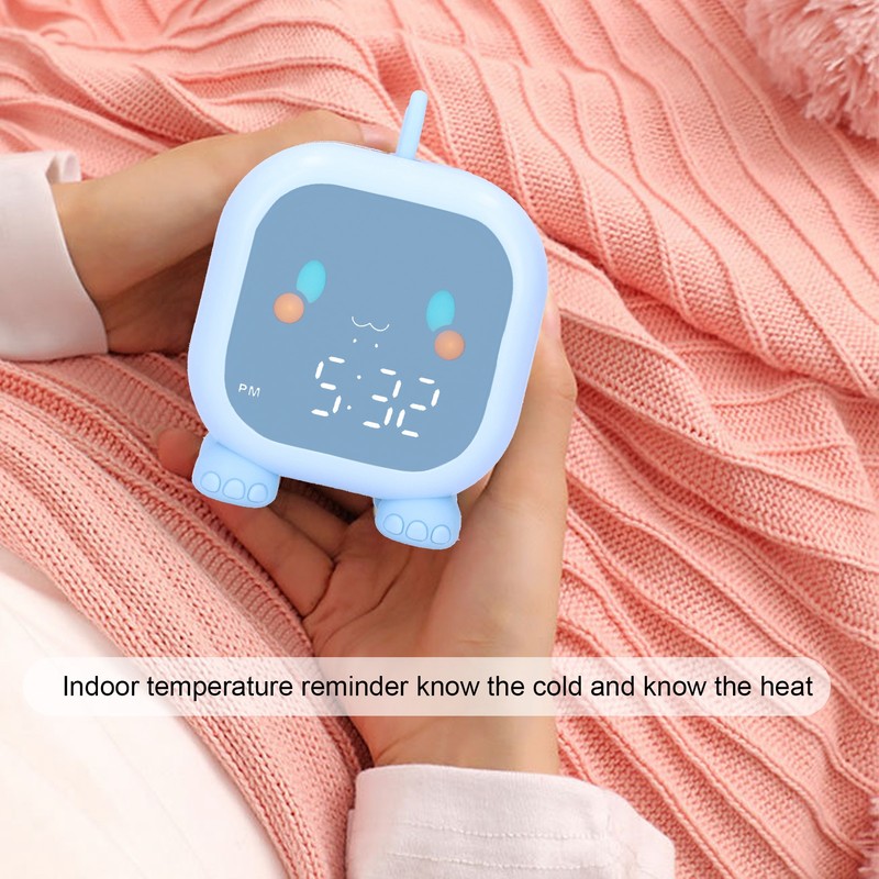 LED Alarm Clock Mini Portable Voice Control Temperature Display USB