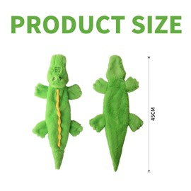 technodry Interactive Dog Toys – No Stuffing Crocodile Dog Toy with Squeaker & Crinkle Sound, Plush Durable Chew Toy for Teeth Cleaning, Puppy Teething & Play, Interactive Toys for Dogs