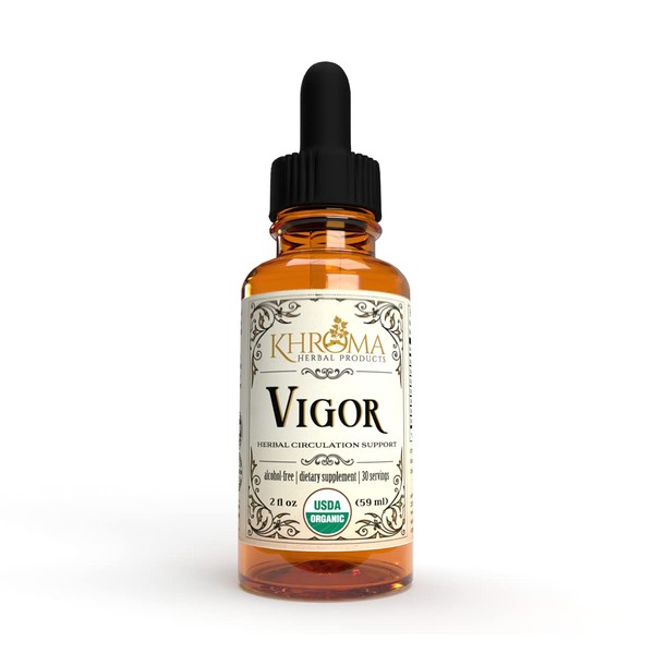 Vigor - Organic Circulation Complex - Khroma Herbal Products - Absolutely The Most Effective Circulatory Support You'll Ever Take - 2 oz Liquid - 30 Servings