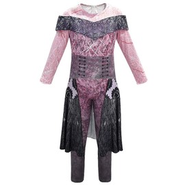 MSSmile-FANKID Kid Descendants Dragon Mal Costume Girls Popular Musical Cosplay Aduery Costume for Girls(8-9Y/130cm,Pink)