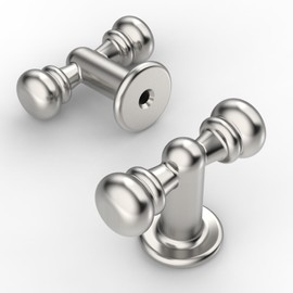 Amerdeco 10 Pack Brushed Satin Nickel Cabinet Knobs Single Hole Cabinet Pulls Drawer Knobs and Pulls for Bathroom Cabinets ZH0083