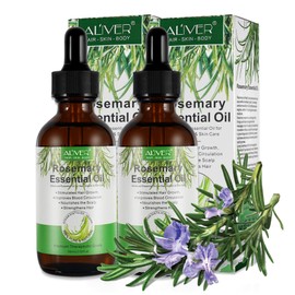 P-Beauty Rosemary Oil Essential Oil for Hair Growth Hair and Skin Care Organic & Vegan Pure Quality Ideal for Scalp & Hair Also Suitable for Baths and Massage 2 x 60 ml