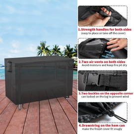 Youlvy Outdoor Prep Table Cover 24 Inch,Waterproof Patio Outdoor Stainless Steel Metal Grill BBQ Table Cart Cover Dustproof Windproof All Season Pretection for Outdoor Table - 24 x 24 x 48 Inch