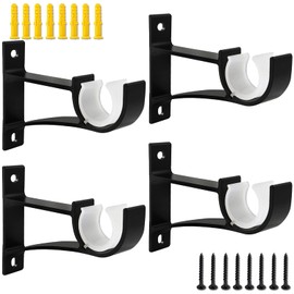 Soportes para Barras de Cortina Paquete de 4,Soporte para Barra de Cortina Resistentes,Soportes de Barra de Cortina para Pared,Colgadores de Barra de Cortina,Soportes de Barra de Hardware de Ventana