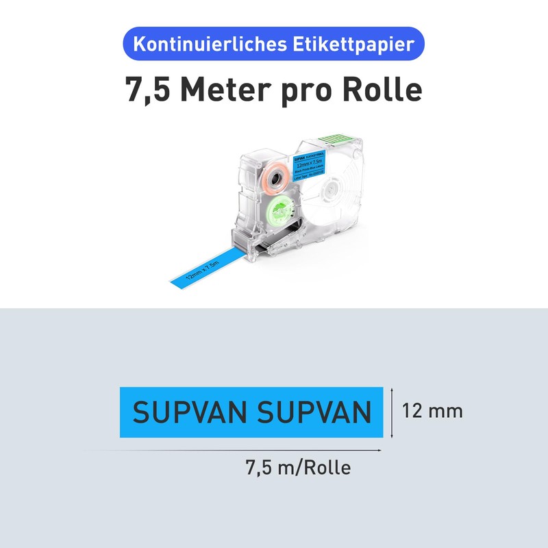 SUPVAN G15M Continuous Label Tape, Thermal Multi-Purpose Labels for Home,