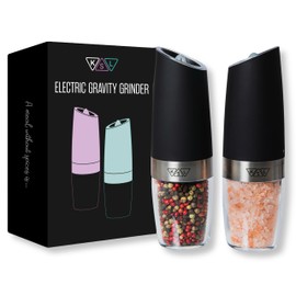 KSL Gravity Electric Salt and Pepper Grinder Set - Mother's Day Gift - Adjustable Motorized Electrical Powered Auto Shakers-Automatic Power Mill-Automated Battery Electronic Crusher