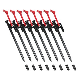 RiveRock (リバロック) Peg Strong and Durable Steel Peg (20cm, 25cm, 30cm, 40cm each) Laser Welded with Reflective Material 【Cost-effective Peg】 (20cm 8 pieces)