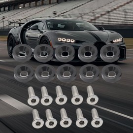 Screws for License Plate,License Plate Mounting Hardware | Anti-Theft Fastener Kit, Vehicle Modification M6 Gasket Bolt for Front Rear Tag Truck Motorcycle