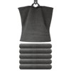 Lashuma Washcloth Grey - Anthracite, 6 x Toilet Hand Towels,