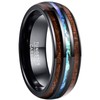 Vakki 6mm/8mm Tungsten Rings for Men/Women, Hawaiian Koa Wood Inlay,