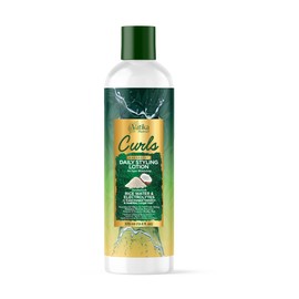 Vatika Naturals Curls AQUABOOST Daily Styling Lotion with Rice Water & Electrolytes – Hydrating, Moisturizing & Frizz-Control Styling Cream for Curly, Wavy & Textured Hair, 370ml