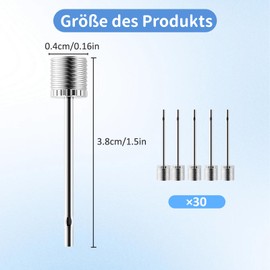 LBJFYHJN Pack of 30 Stainless Steel Ball Pumps, Needle Ball Pump on Pump, Football Pump with Needle, for Basketball, Volleyball and Bicycle Tyres