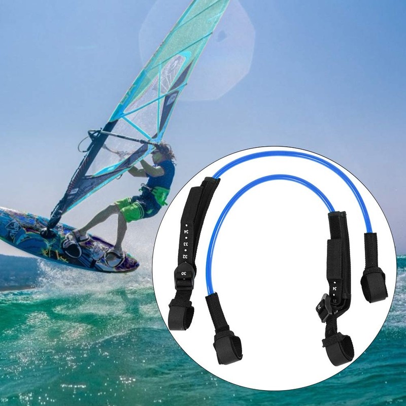 EVTSCAN Surfing Leash String,2PCS 28‑34inch Black Adjustable Safety Windsurfing Harness